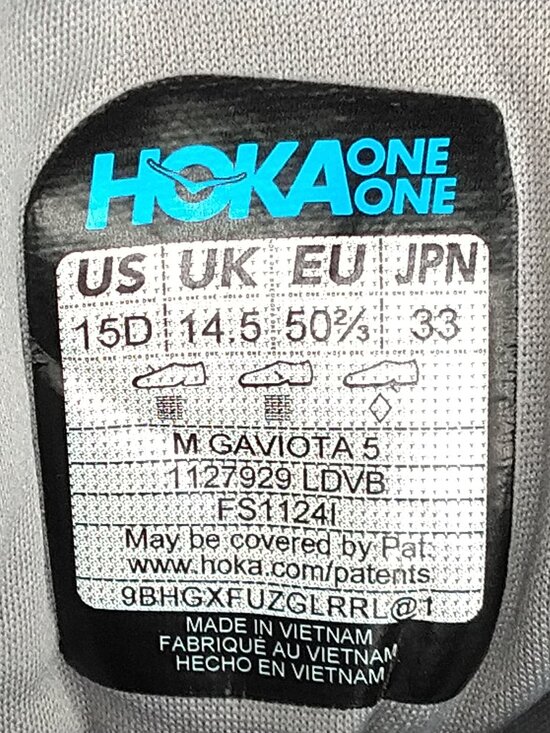 HOKA Gaviota 5 Shoes Mens SIZE 15 BLUE Gray COOL GREY White 1127929 LDVB RUNNING main image 15